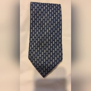 Barneys New York Patterned Blue and Gray Tie